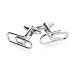 Funny Simple Paperclip Silver Cufflinks with Presentation Box