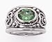 Heavy 2.5ct Genuine Green Topaz Sterling Silver Heart Ring (Size 6,7,8,9)