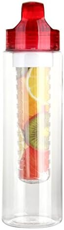 700ml Tritan Plastic 24oz Sport Water Bottle with Fruit Infuser and Carrying Handle