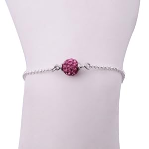 Kadima Swarovski Elements Crystal Disco Ball Rose Bracelet,Bracelet Length 7.5 Inches, Ball Size:8mm