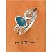 Stones Sr-2539 : Sterling Silver 6x10mm Oval Chrysocolla Ring With Looped Shank Ring Size 05