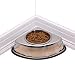 Pet Studio Stainless Steel Non-Slip Corner Dog Food Bowl 22 oz