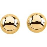 14K Yellow Gold Half Ball Earring