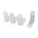 uxcell　アングルブラケット　ラウンドエンド　シルバートーン　50mm x 50mm　4枚入り