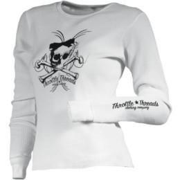 Throttle Threads Prewster Thermal Shirt , Gender: Womens, Size: Md, Color: White TT318T82WHMRA