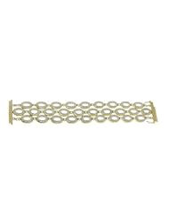 3 ROW OVAL LINK SAND BLAST BRACELET