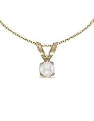 Birthstone Company 14k Yellow Gold Pearl Pendant with 18" Chain