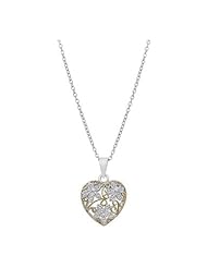 Floral Inspired Heart Pendant Necklace