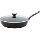 Farberware Dishwasher Safe High Performance Nonstick 12-Inch Covered Deep Skillet, Black