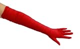 Super Long Matte Satin Opera Length Shirred Gloves Assorted Colors