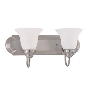 Nuvo Lighting 60 3322 Ballerina 2-Light 18-inch Vanity with Frosted Glass Shade, Brushed... by 