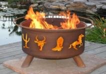 Patina Products F109 Western Cowboy Fire Pit With 5 Year Warranty
