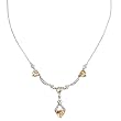 CZ & Champagne Colored Stones Sterling Silver Necklace