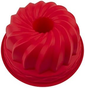 Le Juvo Bundt Cake Silicone Mold - Round 9.5x4 Inch Pan - Red