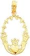 14K Gold Claddagh Pendant