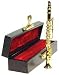 Dollhouse Miniature Large Brass Clarinet in Lined Case
