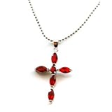 Beautiful Red Cross Pendant on a 18 Chain By The Olivia Collection