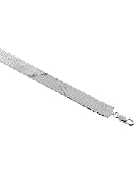 Sterling Silver Italian Magic Herringbone Chain Necklaces & Bracelets 13.5mm Beveled Edges Nickel Free, sizes 8 - 30 inch