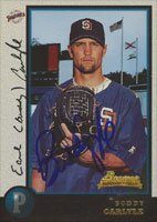 Buddy Carlyle, San Diego Padres, 1998 Bowman Rookie Card Autographed Card