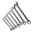 Westward 6XZ89 Combo Wrench Set, Metric, 7 PC