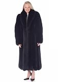 Fox Fur Coat - Black Fox Fur Coat Plus Size