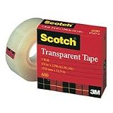 3M Scotch(R) Transparent Tape, 3in. Core, 1/2in. x 2592in.