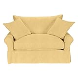 IMAGE OF Vintage Vogue Twin Sleeper Slipcover - Ballard Essentials Fabrics Butter Twill- Ballard Designs