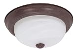 Nuvo Lighting 60/205 2-Light 11-Inch Flush Mount Light with Alabaster Glass, Old Bronze