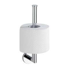 WENKO 17957100 Toilettenpapier-Ersatzrollenhalter Napoli-Revello Power-Loc - Befestigen ohne Bohren, Messing verchromt, rostfrei, 8 x 29 x 10 cm
