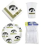 Iowa Hawkeyes 96 Piece Plastic Dinnerware Set