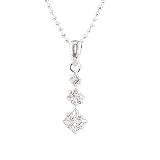 1/4 Carat Sterling Silver CZ 3 stone Pendant