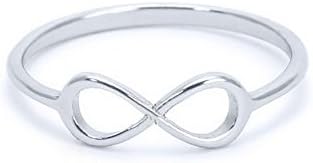 Solid Casted 925 Sterling Silver Infinity Ring-centered High Quality Polish Available in Sizes 4-12 (5)