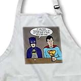 Rich Diesslins Funny General Cartoons - Super Hero Parody with Batman and Superman at the bar - Aprons