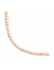 14K Gold 5-5.5mm Pink Freshwater Onion Cultured Pearl Necklace 24 Inches