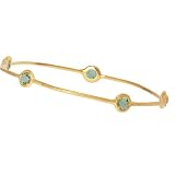 Oro Gemma Collection Fancy Yellow Gold & Green Amethyst Bangle ( 8 Inch ) 31LQ83TO TL. SL160 Oro Gemma Collection Fancy Yellow Gold & Green Amethyst Bangle ( 8 Inch )