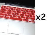 Bluecell 2 Pcs Red Keyboard Cover for Apple Macbook/Macbook Pro 13