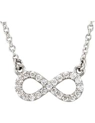 CleverEve Luxury Series Platinum 0.125 ct. tw. Diamond Infinity Pendant Necklace 16.5"
