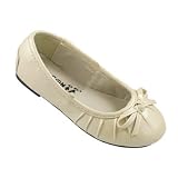 Kids Ballerina Flats Girl's Dress Shoes Pearl Ivory/ FREE SHIPPING