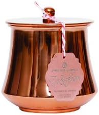 To and From 6oz Holiday Tin Candle Frosted Nutmeg and Amber