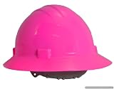 Pink Full Brim hard hat ratchet suspension Light Pink 6 pt