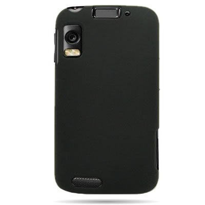 CoverON® Hard Snap-on Shield BLACK RUBBERIZED Faceplate Cover Sleeve Case for MOTOROLA MB860 ATRIX 4G [WCF76]