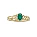 14K Yellow/White Gold 0.02 ct. Diamond and 6 x 4 MM Oval Shaped Emerald Ring