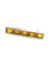 SilverAmber 925 Sterling Silver & Baltic Amber Jewellery - Brooch 4063