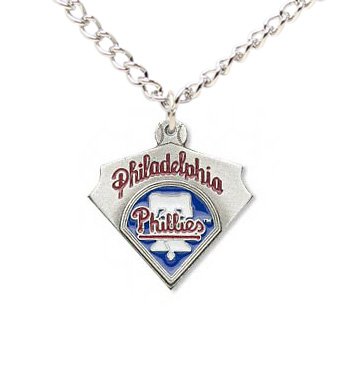 Philadelphia Phillies Chain Necklace & Enameled Pewter Pendant