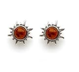 Baltic Honey Amber and Sterling Silver Very Small Flaming Sun Stud Earrings 31LQXDWlMdL. SL160 Baltic Honey Amber and Sterling Silver Very Small Flaming Sun Stud Earrings