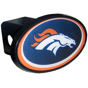 Denver Broncos Officially licensed NFL plastic hitch cover For SUV and Truck. Fits class III hitch receivers.
