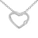 Sterling Silver Heart Necklace with One CZ Stone on the Heart