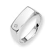 Diamond and Sterling Silver Men's Ring (Sizes 9-11)