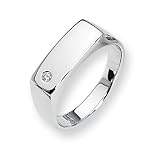 Diamond and Sterling Silver Men's Ring (Sizes 9-11)