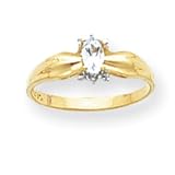 14k Gold .01ct Diamond & Aquamarine Birthstone Ring